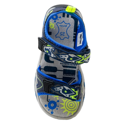 Navy-Lake Blue-Lime - Lifestyle - Bejo Childrens-Kids Elsi Leather Sandals