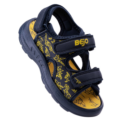 Navy-Yellow - Close up - Bejo Childrens-Kids Timini Sandals