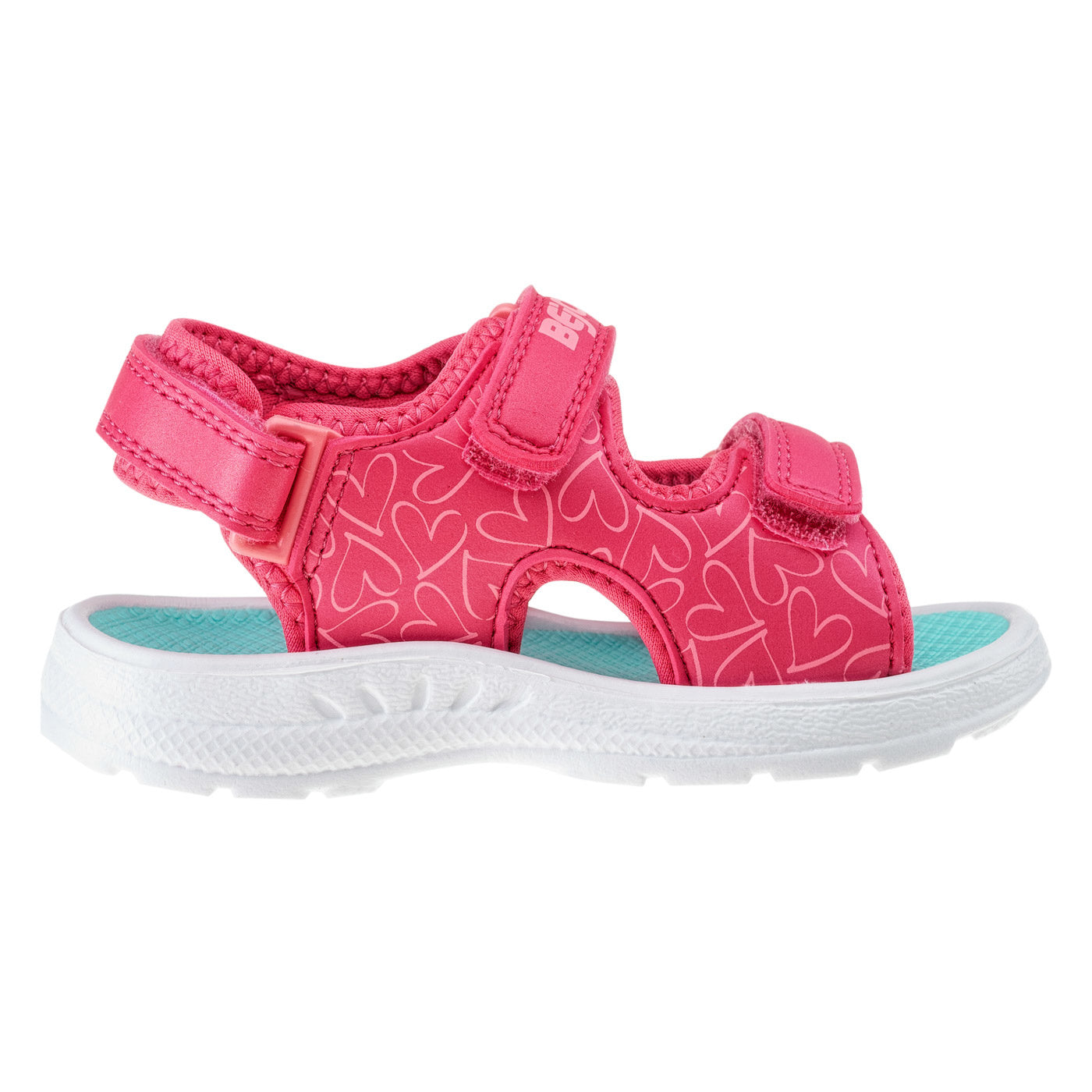 Paradise Pink-Beach Glass - Side - Bejo Girls Timini Hearts Sandals