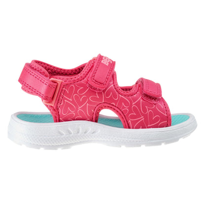 Paradise Pink-Beach Glass - Side - Bejo Girls Timini Hearts Sandals