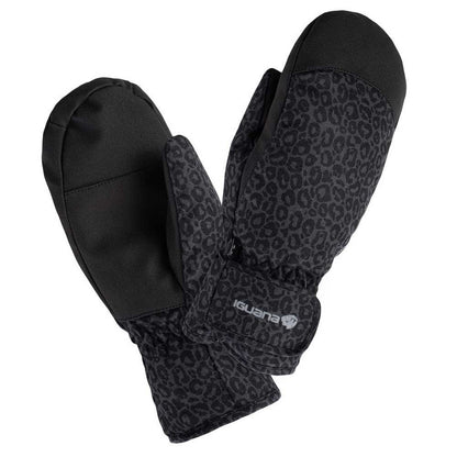 Anthracite - Side - Iguana Womens-Ladies Anne Leopard Print Ski Gloves