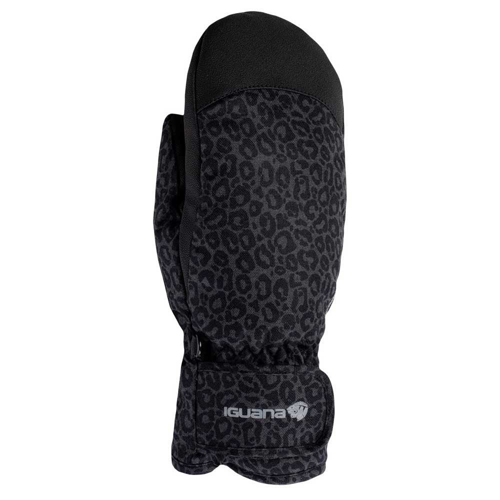 Anthracite - Front - Iguana Womens-Ladies Anne Leopard Print Ski Gloves