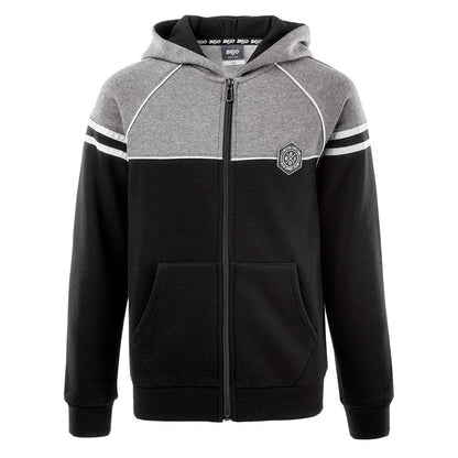Black-Grey Melange - Front - Bejo Boys Tamis II Logo Full Zip Hoodie