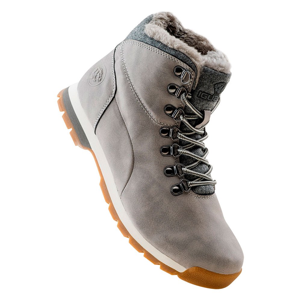 Grey-Beige - Pack Shot - Iguana Womens-Ladies Nobini Mid Cut Winter Boots