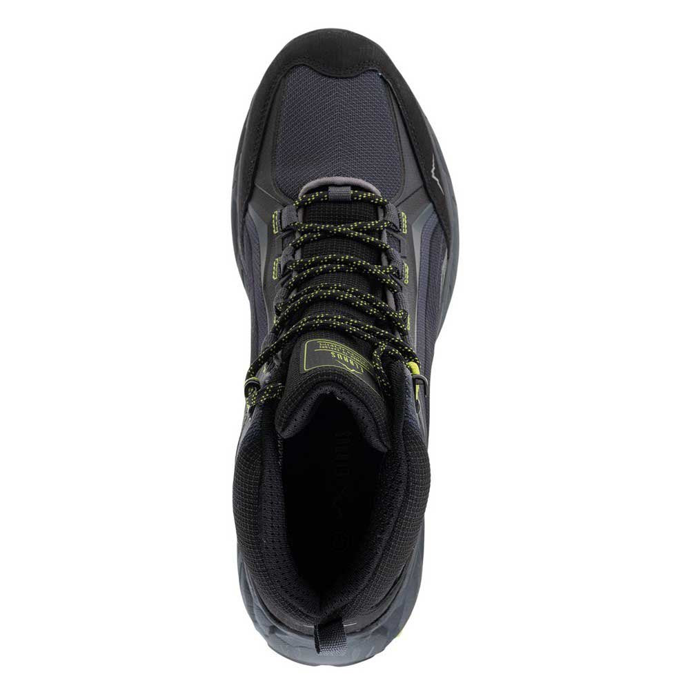 Dark Grey-Black-Lime - Lifestyle - Elbrus Mens Embawa Waterproof Mid Cut Hiking Shoes