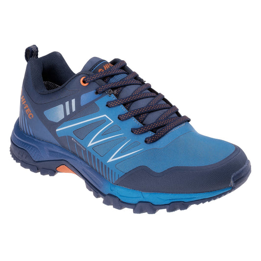 Navy-Blue-Dark Orange - Front - Hi-Tec Mens Favet Waterproof Trainers
