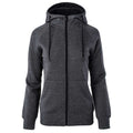 Dark Grey Melange-Black - Front - Elbrus Womens-Ladies Chiano Full Zip Hoodie