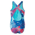 Blue-Curacao Jungle - Back - Aquawave Girls Salava One Piece Swimsuit