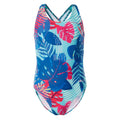 Blue-Curacao Jungle - Front - Aquawave Girls Salava One Piece Swimsuit