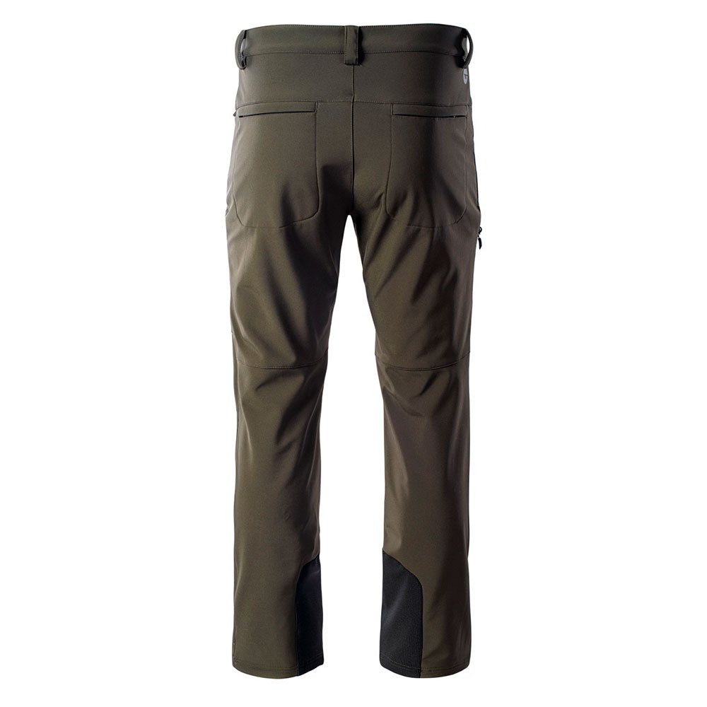Olive Green-Black - Back - Hi-Tec Mens Astoni Softshell Hiking Trousers