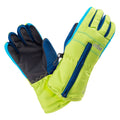 Lime Green-Blue Danube-Estate Blue - Side - Bejo Boys Osian II Ski Gloves