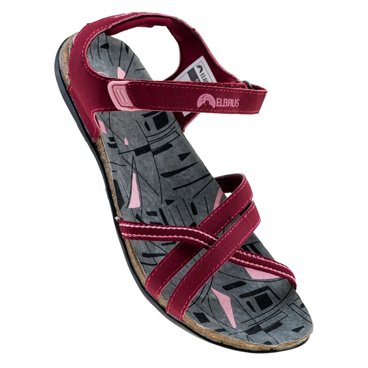 Windsor Wine-Dark Grey - Pack Shot - Elbrus Womens-Ladies Lavera Leather Sandals