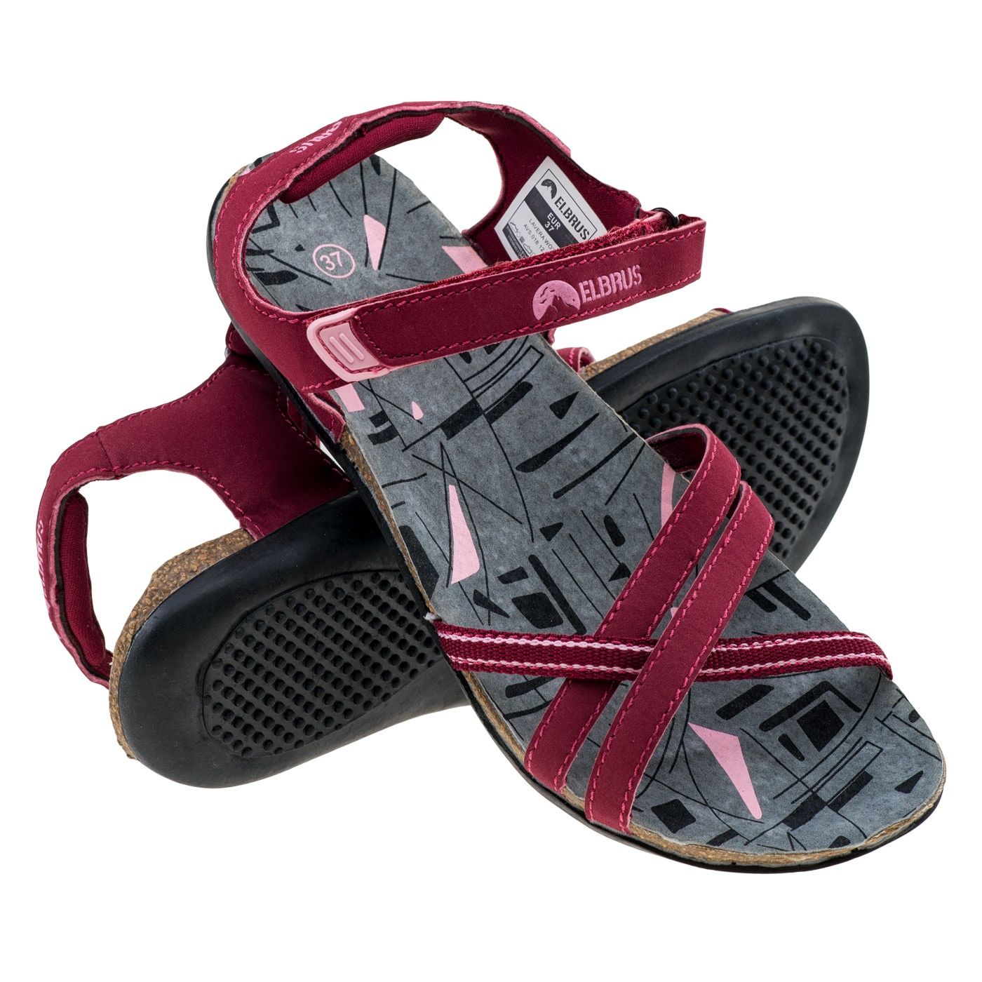 Windsor Wine-Dark Grey - Close up - Elbrus Womens-Ladies Lavera Leather Sandals
