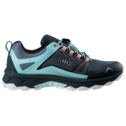 Balsam Green-Green Gables-Coral Almond - Side - Elbrus Womens-Ladies Ergides Waterproof Walking Shoes