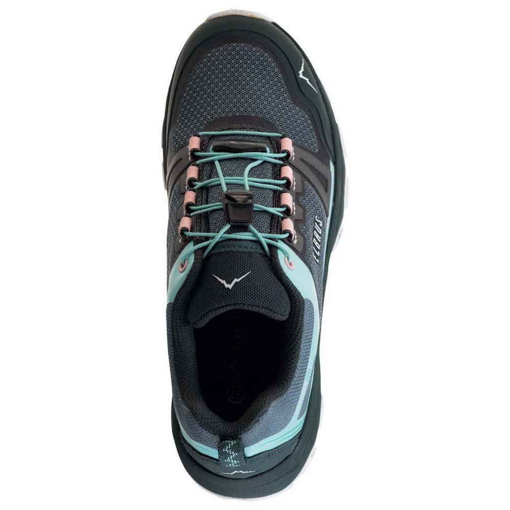 Balsam Green-Green Gables-Coral Almond - Pack Shot - Elbrus Womens-Ladies Ergides Waterproof Walking Shoes