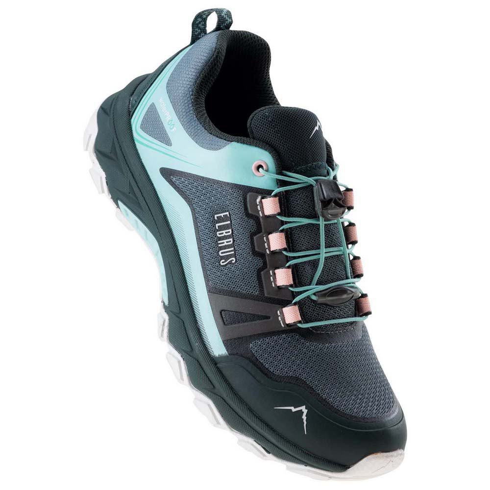 Balsam Green-Green Gables-Coral Almond - Close up - Elbrus Womens-Ladies Ergides Waterproof Walking Shoes