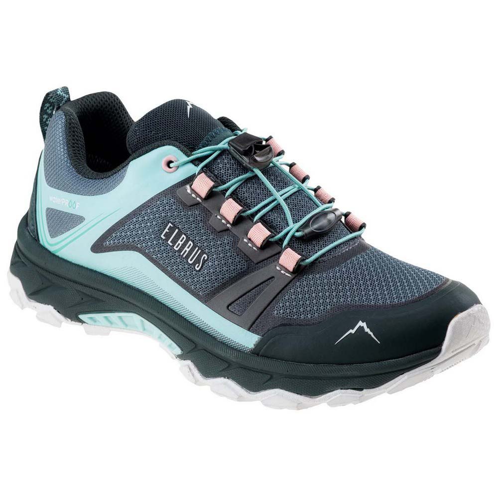 Balsam Green-Green Gables-Coral Almond - Front - Elbrus Womens-Ladies Ergides Waterproof Walking Shoes
