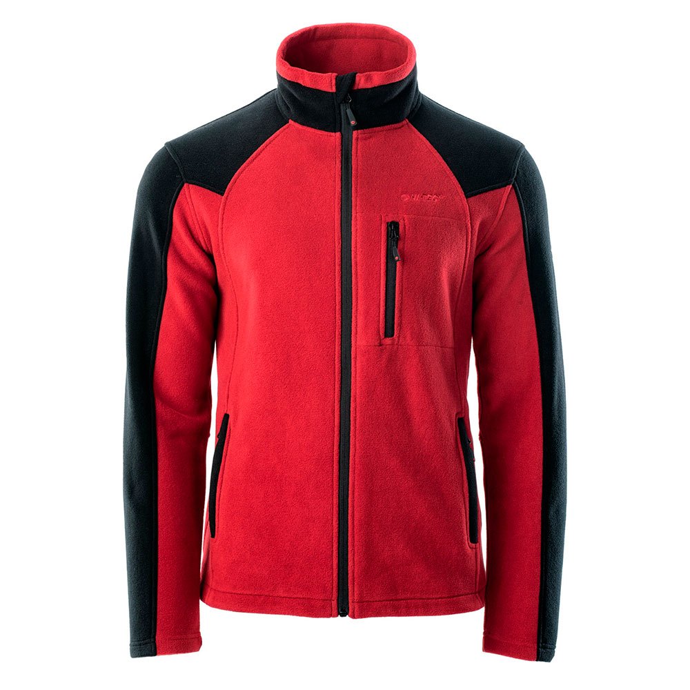 Dark Red-Black - Front - Hi-Tec Mens Monar Full Zip Fleece Jacket