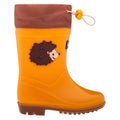 Golden Rod-Rubber - Side - Bejo Childrens-Kids Kai Hedgehog Wellington Boots