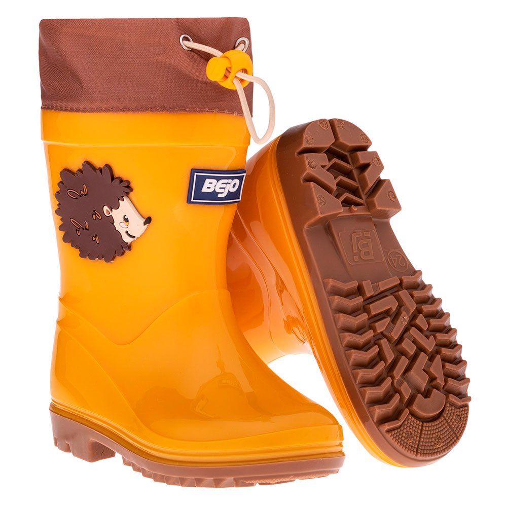 Golden Rod-Rubber - Pack Shot - Bejo Childrens-Kids Kai Hedgehog Wellington Boots
