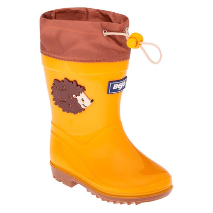 Golden Rod-Rubber - Front - Bejo Childrens-Kids Kai Hedgehog Wellington Boots