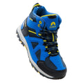 Navy-Lake Blue-Yellow - Close up - Elbrus Childrens-Kids Plaret Walking Boots