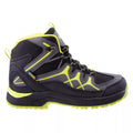 Black-Dark Grey-Lime - Lifestyle - Hi-Tec Childrens-Kids Miko Waterproof Mid Cut Walking Shoes