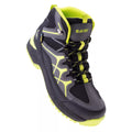 Black-Dark Grey-Lime - Close up - Hi-Tec Childrens-Kids Miko Waterproof Mid Cut Walking Shoes