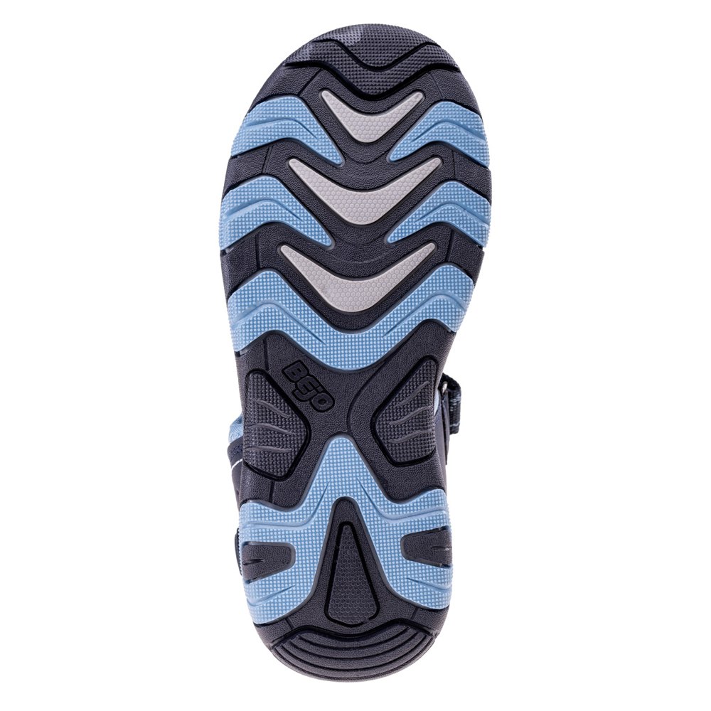 Black - Pack Shot - Bejo Childrens-Kids Alisi Moro Print Leather Sandals