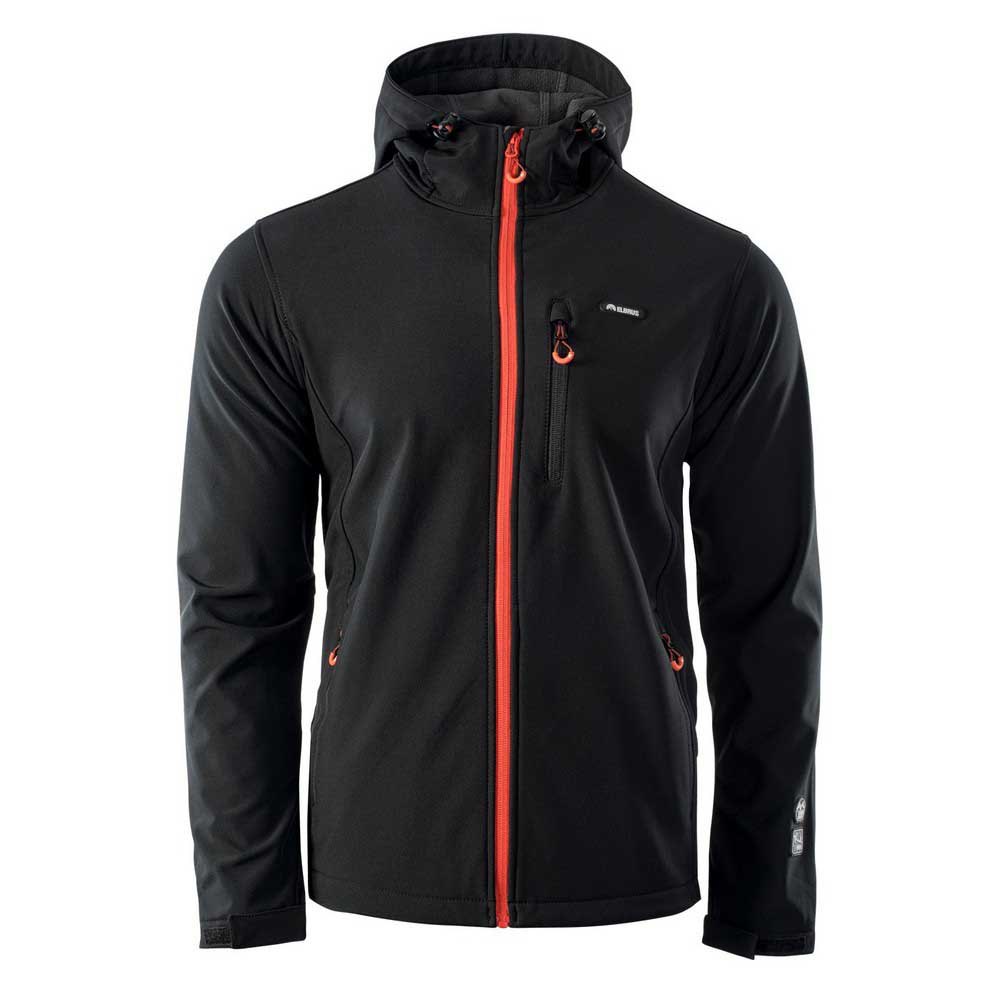 Black-Spicy Orange-Asphalt - Front - Elbrus Mens Iver Soft Shell Jacket