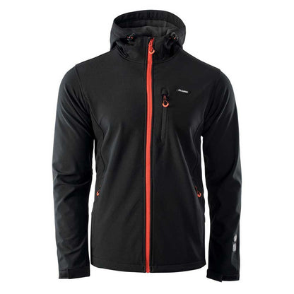 Black-Spicy Orange-Asphalt - Front - Elbrus Mens Iver Soft Shell Jacket