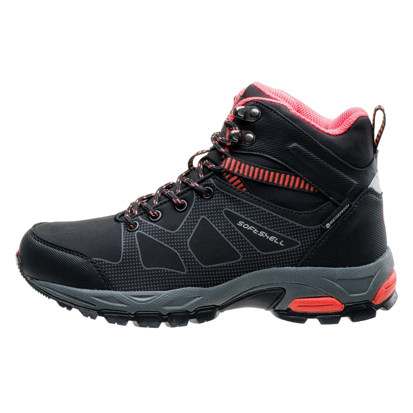 Black-Hot Coral - Back - Hi-Tec Womens-Ladies Fumiko Walking Boots