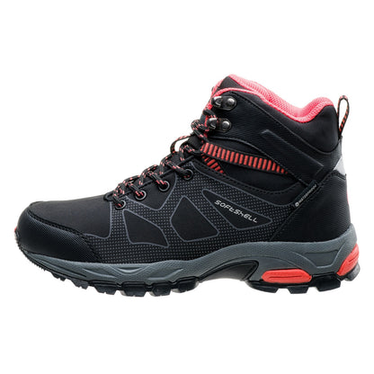 Black-Hot Coral - Back - Hi-Tec Womens-Ladies Fumiko Walking Boots