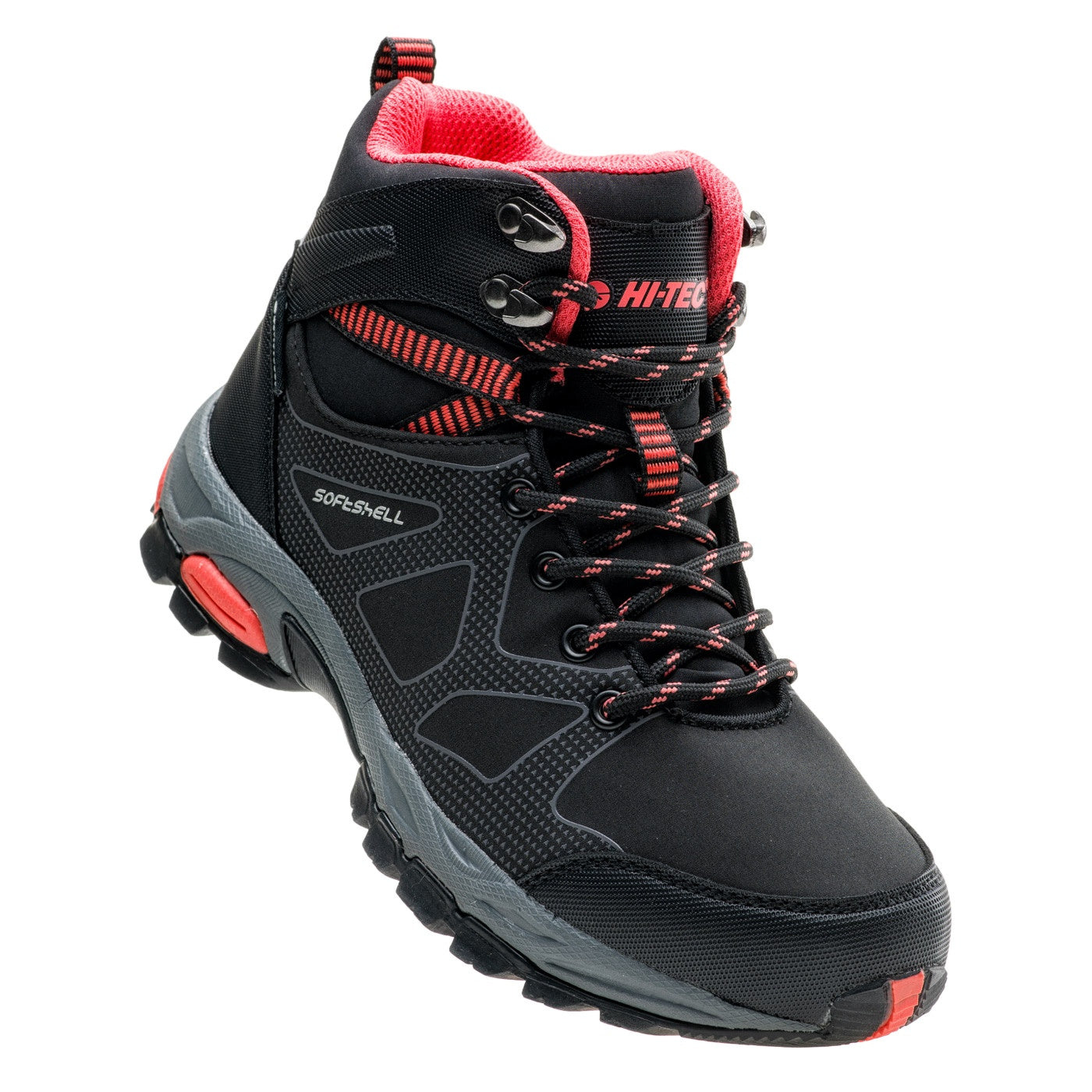 Black-Hot Coral - Close up - Hi-Tec Womens-Ladies Fumiko Walking Boots