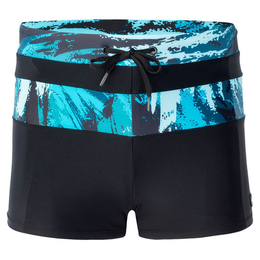 Black-Seafoam - Front - Aquawave Mens Tahu Sea Print Swim Shorts