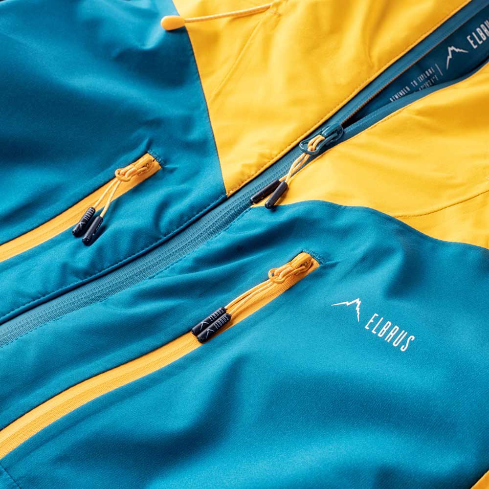 Dress Blues-Ocean Depths-Saffron - Lifestyle - Elbrus Mens Malaspina II Waterproof Jacket