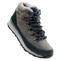 Mid Grey-Dark Grey-Lake Blue - Close up - Hi-Tec Womens-Ladies Midora Suede Walking Boots
