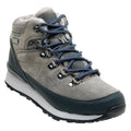 Mid Grey-Dark Grey-Lake Blue - Front - Hi-Tec Womens-Ladies Midora Suede Walking Boots