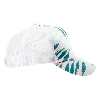 Dusty Aqua-Green-Pink - Side - Aquawave Womens-Ladies Brenda Leaves Baseball Cap