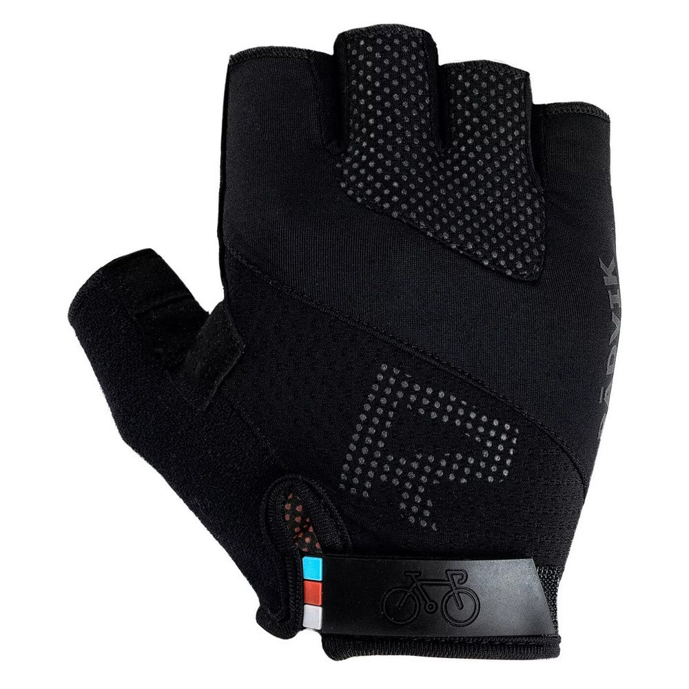 Black-Orange - Front - Radvik Mens Blast Logo Fingerless Gloves