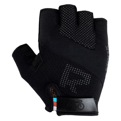Black-Orange - Front - Radvik Mens Blast Logo Fingerless Gloves