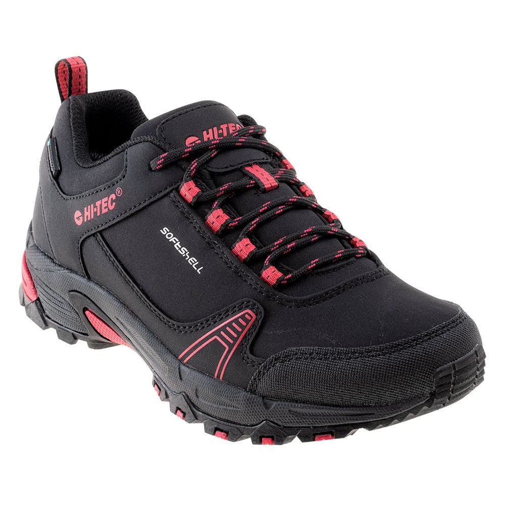 Black-Persian Red - Front - Hi-Tec Womens-Ladies Hapiter Waterproof Low Walking Shoes