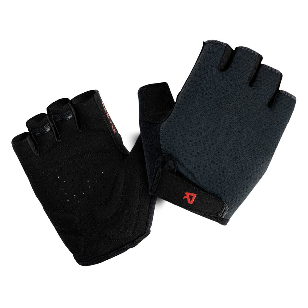 Black-Tangerine Tango - Side - Radvik Mens Stikke Fingerless Gloves