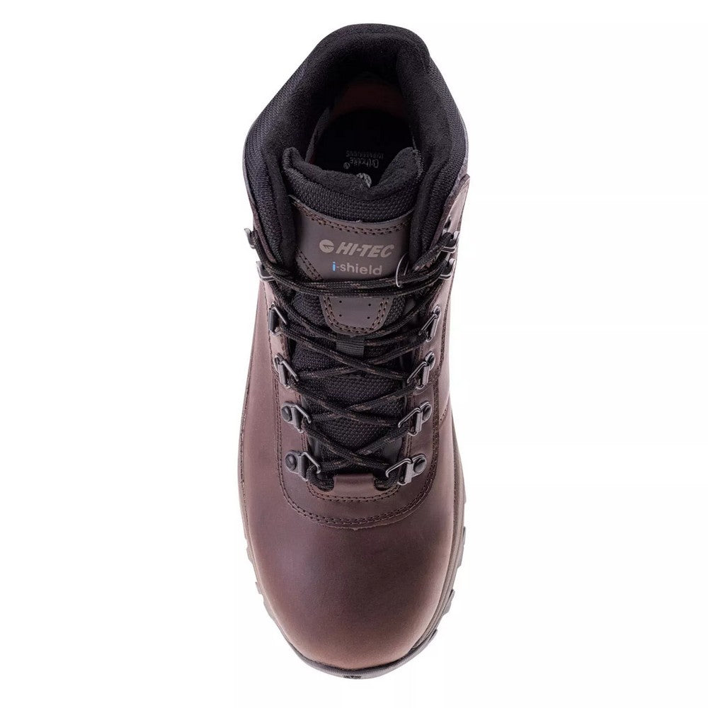 Dark Chocolate - Back - Hi-Tec Mens Altitude VI Leather Waterproof Hiking Boots
