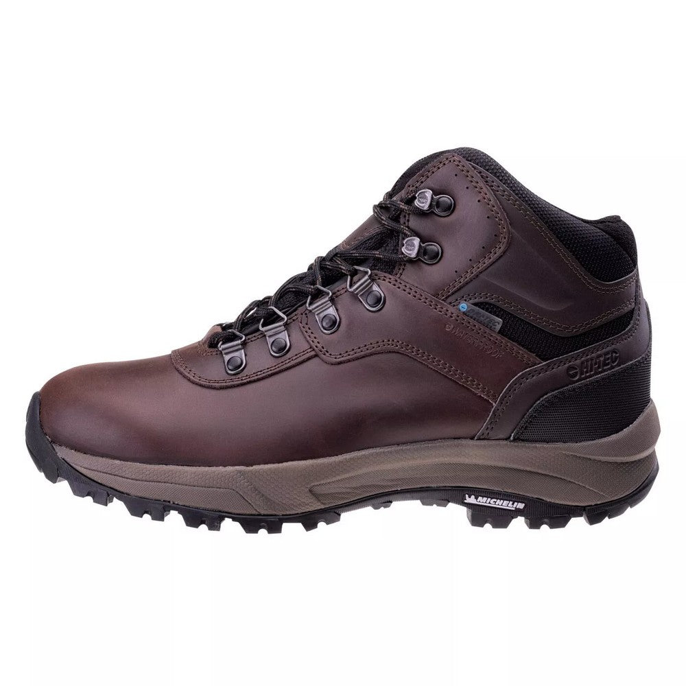 Dark Chocolate - Pack Shot - Hi-Tec Mens Altitude VI Leather Waterproof Hiking Boots
