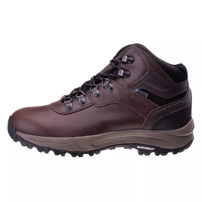 Dark Chocolate - Pack Shot - Hi-Tec Mens Altitude VI Leather Waterproof Hiking Boots