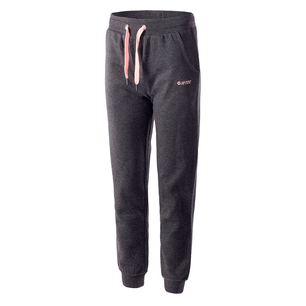 Dark Grey Melange-Impatiens Pink - Side - Hi-Tec Womens-Ladies Melian Tracksuit Bottoms