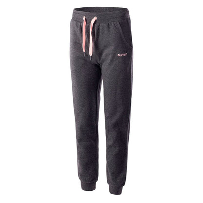 Dark Grey Melange-Impatiens Pink - Side - Hi-Tec Womens-Ladies Melian Tracksuit Bottoms