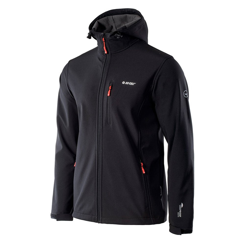 Black-Spice Orange - Side - Hi-Tec Mens Caen Soft Shell Jacket