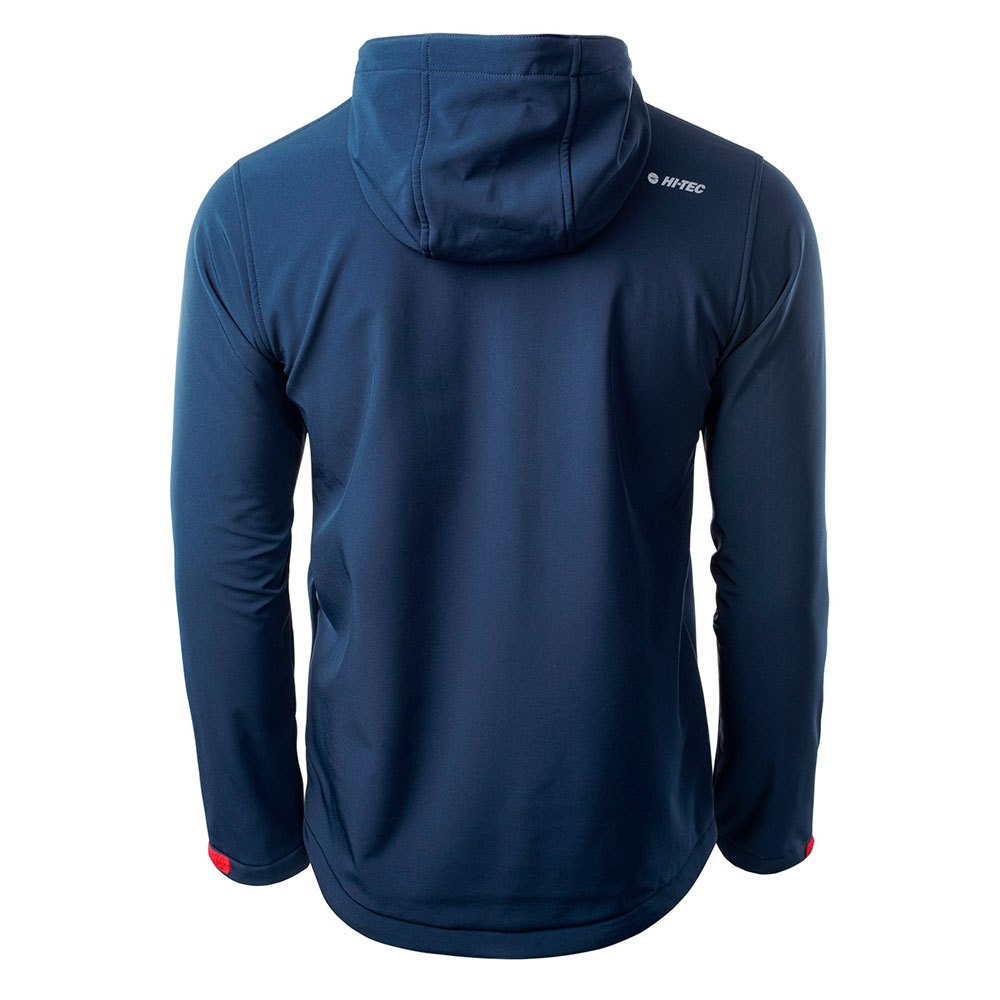 Navy-Orange Red - Back - Hi-Tec Mens Caen Soft Shell Jacket